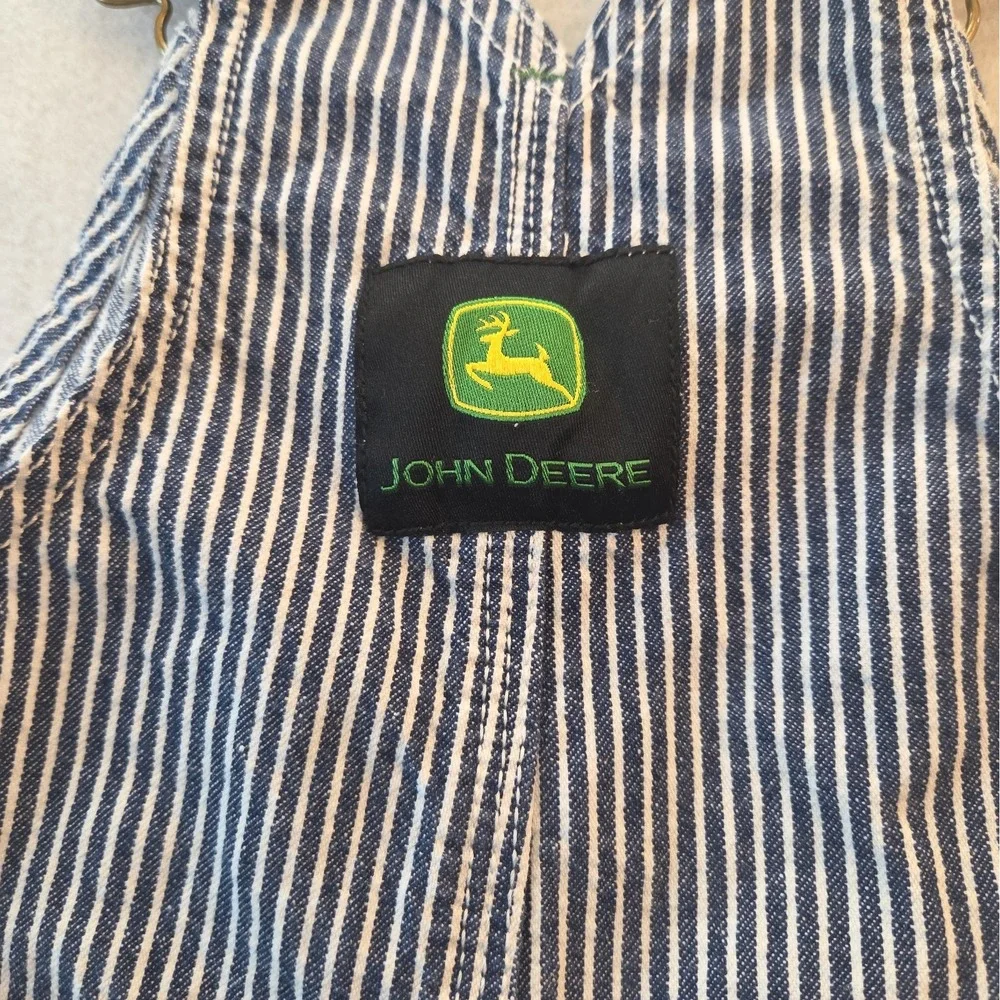 Infant Boy John Deere Hickory Stripe Bib Overall Size 12 Months